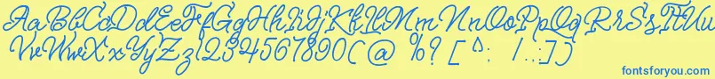 Nagata Script Font – Blue Fonts on Yellow Background