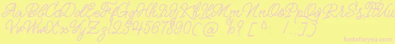 Nagata Script Font – Pink Fonts on Yellow Background