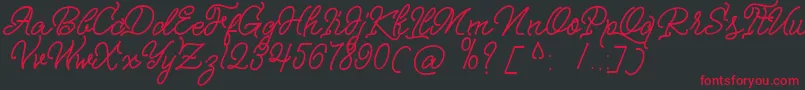 フォントNagata Script – 黒い背景に赤い文字