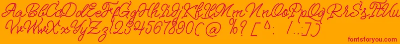Nagata Script Font – Red Fonts on Orange Background