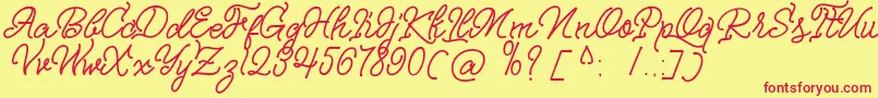 Nagata Script Font – Red Fonts on Yellow Background