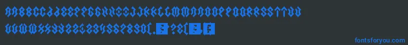 Scars-fontti – siniset fontit mustalla taustalla