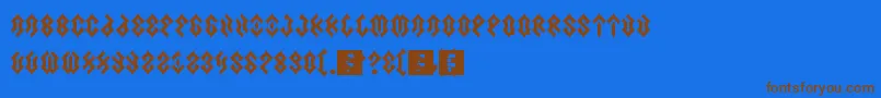 Saiba mais sobre a fonte Scars Fonte Scars – fontes marrons em um fundo azul