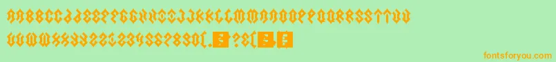 Scars Font – Orange Fonts on Green Background