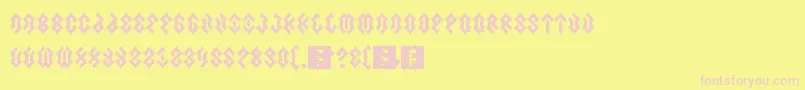 Scars Font – Pink Fonts on Yellow Background