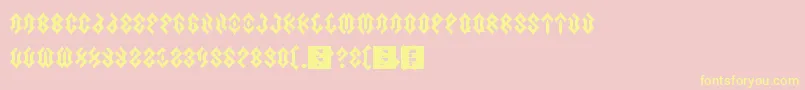 Scars-Schriftart – Gelbe Schriften auf rosa Hintergrund