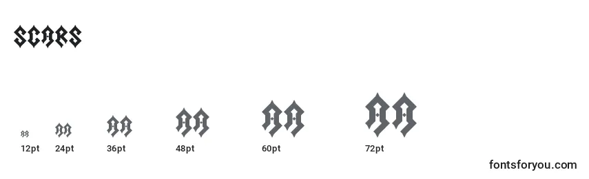 Scars Font Sizes