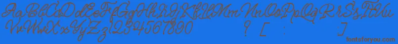 Nagata Font – Brown Fonts on Blue Background