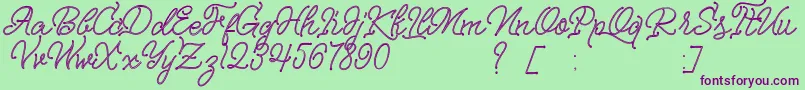 Nagata Font – Purple Fonts on Green Background