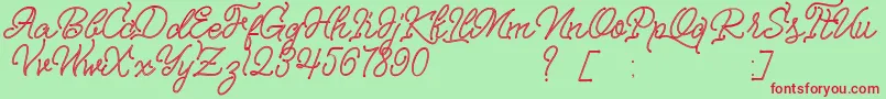 Nagata Font – Red Fonts on Green Background
