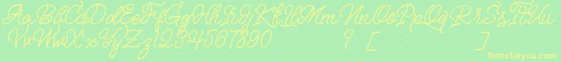 Nagata Font – Yellow Fonts on Green Background