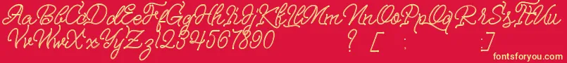 Nagata Font – Yellow Fonts on Red Background