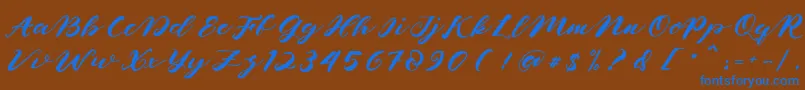 naghita Font – Blue Fonts on Brown Background