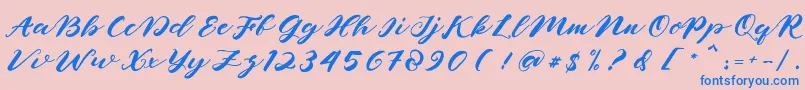 naghita Font – Blue Fonts on Pink Background