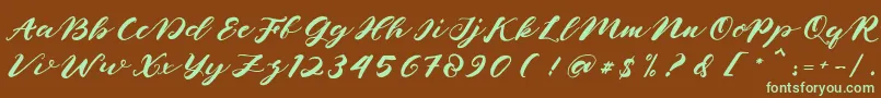 naghita Font – Green Fonts on Brown Background