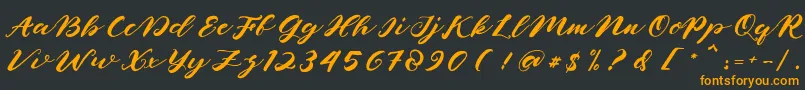 naghita Font – Orange Fonts on Black Background