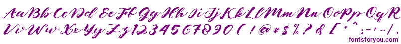 naghita-Schriftart – Violette Schriften auf weißem Hintergrund