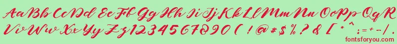 naghita Font – Red Fonts on Green Background