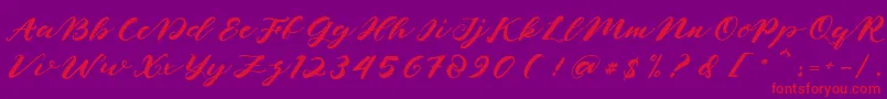 naghita Font – Red Fonts on Purple Background