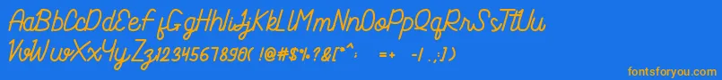 Nagoya Font – Orange Fonts on Blue Background