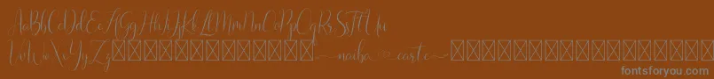 フォントNaibacarte – 茶色の背景に灰色の文字