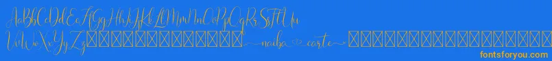 Naibacarte Font – Orange Fonts on Blue Background