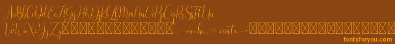 Fonte Naibacarte – fontes laranjas em um fundo marrom
