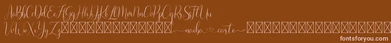 Naibacarte Font – Pink Fonts on Brown Background
