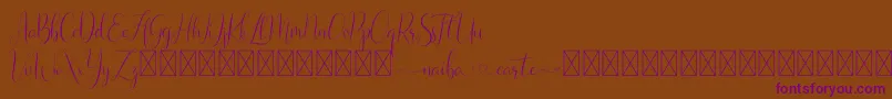 Czcionka Naibacarte – fioletowe czcionki na brązowym tle