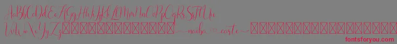 Naibacarte Font – Red Fonts on Gray Background