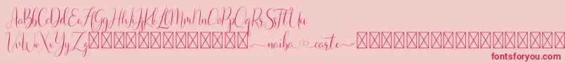 Naibacarte-Schriftart – Rote Schriften auf rosa Hintergrund