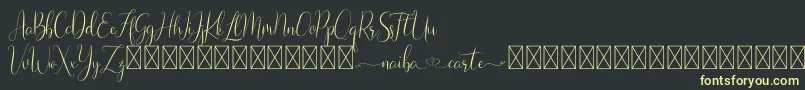 Naibacarte Font – Yellow Fonts on Black Background