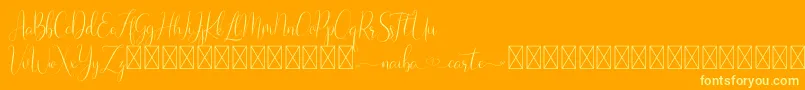 Naibacarte Font – Yellow Fonts on Orange Background