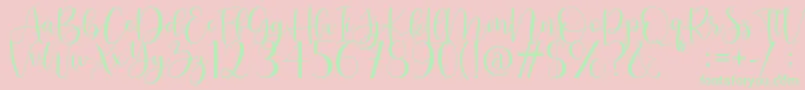 Naila Font – Green Fonts on Pink Background