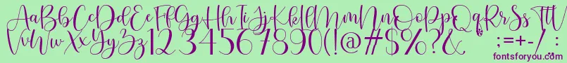 Naila Font – Purple Fonts on Green Background