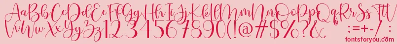 Naila-Schriftart – Rote Schriften auf rosa Hintergrund