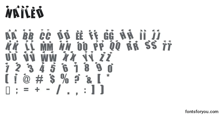 Schriftart NAILED (135248) – Alphabet, Zahlen, spezielle Symbole