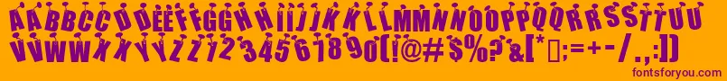 NAILED-Schriftart – Violette Schriften auf orangefarbenem Hintergrund
