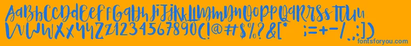 Naira Font – Blue Fonts on Orange Background