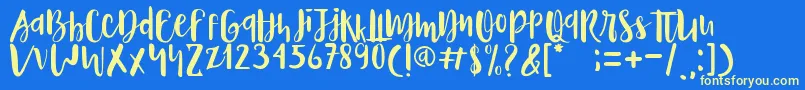 Naira Font – Yellow Fonts on Blue Background