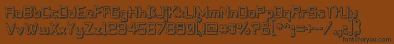 PilloTalkSoft-Schriftart – Schwarze Schriften auf braunem Hintergrund