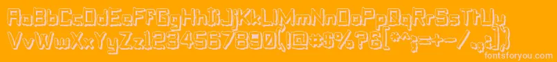 PilloTalkSoft-Schriftart – Rosa Schriften auf orangefarbenem Hintergrund