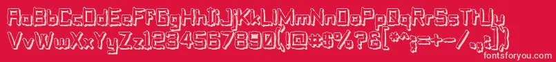 Czcionka PilloTalkSoft – różowe czcionki na czerwonym tle