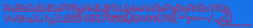 PilloTalkSoft Font – Red Fonts on Blue Background