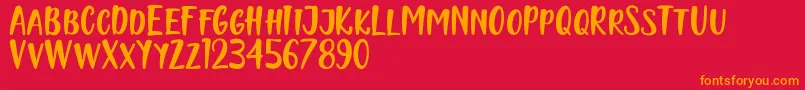 Naishila Caps Font – Orange Fonts on Red Background