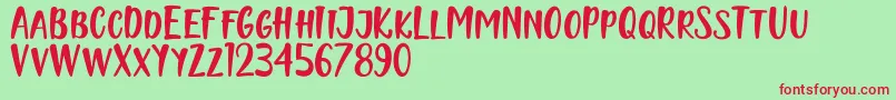 Naishila Caps Font – Red Fonts on Green Background