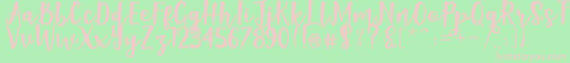 Naishila Dancing Script Font – Pink Fonts on Green Background