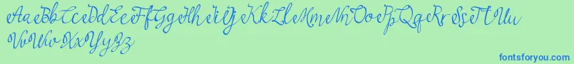 najwa Font – Blue Fonts on Green Background