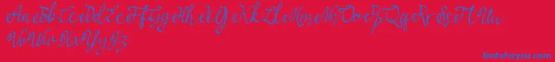 najwa Font – Blue Fonts on Red Background