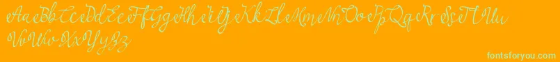 najwa Font – Green Fonts on Orange Background